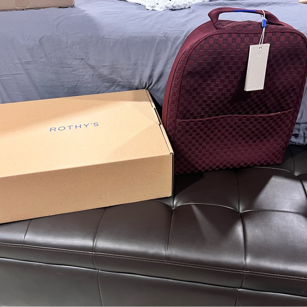 Rothy's Grenache Checkered Backpack